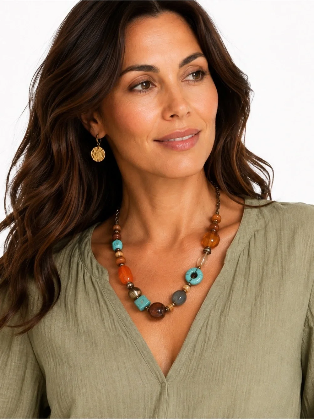 ✨ Chico’s Mixed Media Beaded Statement Necklace NWT | Boho Artisan Beaded Neckla